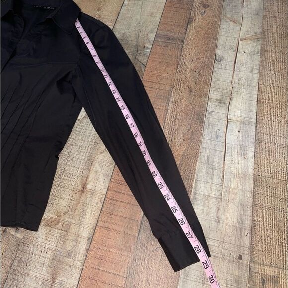 Lafayette 148 NY Button Down black stretch Dress Shirt 10 - Picture 4 of 12